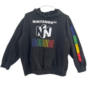 Nintendo 64 N64 Hoodie Retro Gaming Y2K Streetwear Black XL